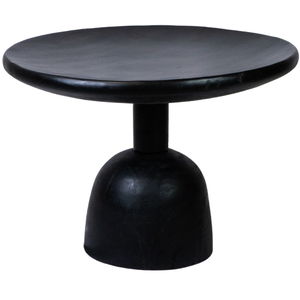 HYDILE Table basse noire ronde en bois 45x65 pas cher