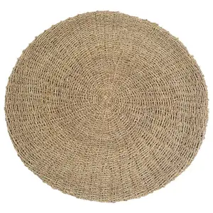 HYDILE Tapis rond en jonc de mer naturel D100 pas cher