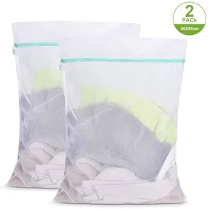 Sacs à Linge 60x80cm Lot de 2 Sac à Lavage du Linge à Mailles Filet de...