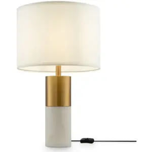 Maytoni - Bianco Lampe De Table Moderne Avec Abat-jour Rond Laiton E27 pas cher