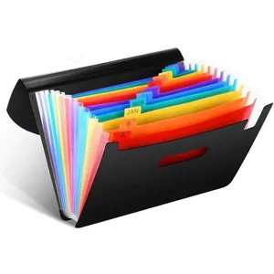 CHANGM Trieur 12 Compartiments A4 Chemise Papier Classeur Rangement Administratif Document Porte Dossier Bureau pas cher