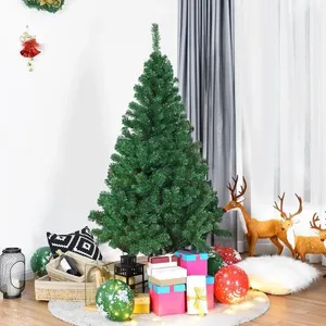 Sapin de Noël Artificiel 150 cm COSTWAY Vert - Aiguilles en PVC - Support en Métal - Décoration de Fête pour Noël - 350 Branches pas cher