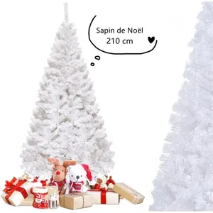 COSTWAY Sapin de Noël Artificiel 210cm Aiguilles en PVC Arbre en Epicé... pas cher