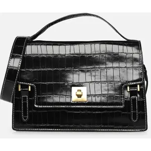 Sac croco bandoulière BACRO par MADE BY Noir T.U Sacs pas cher