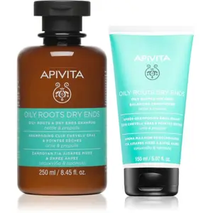 Apivita Oily Roots & Dry Ends ensemble pour cuir chevelu gras et point... pas cher