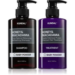 KUNDAL Honey & Macadamia Baby Powder ensemble pour cheveux secs et abî... pas cher