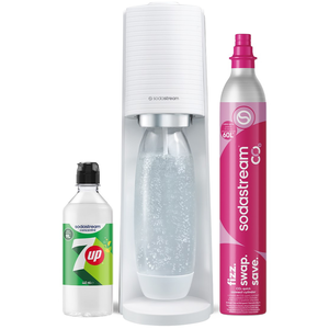 SODASTREAM Machine à eau pétillante TERRA Blanche + 1 bouteille + 1 CO2 + 1 conce... pas cher