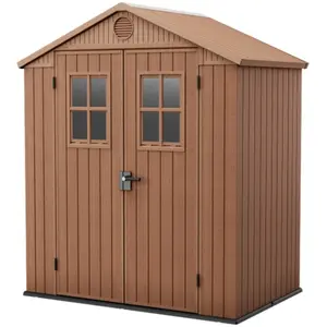 Keter - Abri de jardin en résine darwin 6x4 Bois avec fenêtres avant pas cher