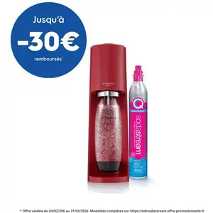 Pack SodaStream Terra Blanc - Machine + 2 Bouteilles + Sirops, Tout Neuf