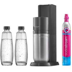 Machine à eau pétillante SODASTREAM - DUO Noire - 2 carafes en verre 1... pas cher