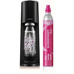 SODASTREAM Machine à eau pétillante Terra noire avec bouteille noire fleurs viole... pas cher