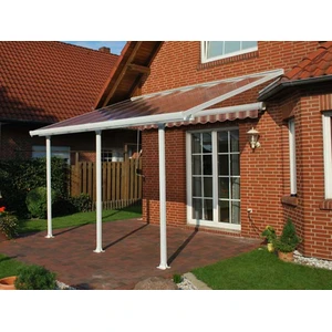Comparateur de prix : CHALET-JARDIN Pergola adossée en aluminium Aurore 5x3 m - Blanc