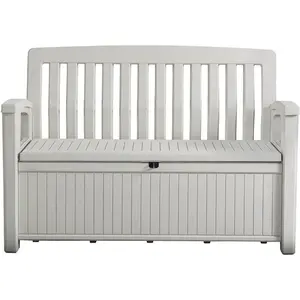 Keter Patio bench227L Banc de rangement 138,6 x 63,5 x 88 cm, blanc (253818)