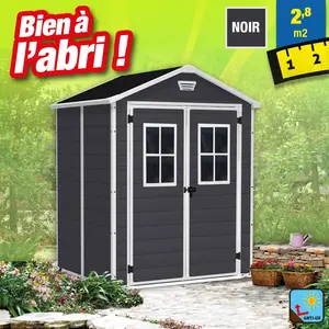 Abri de jardin en résine - KETER - Premium 65 - Gris anthracite - 2,8 m² pas cher