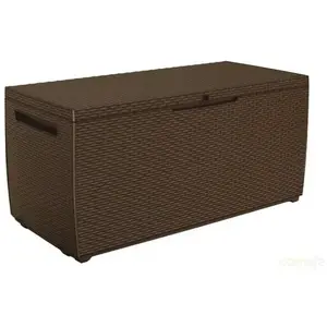 Keter Capri Coffre de rangement, capacité 305L, résine, marron, aménagement jardin et terrasse, 54 x 123 x 57 cm