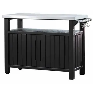 Comparateur de prix : KETER Grand buffet barbecue 0,66m² en résine - Gris