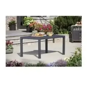Table de jardin KETER Melody imitation résine tressée - 160x94x74 cm -... pas cher