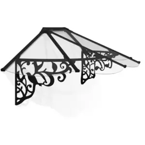 Auvent monopente Lily XL noir clair l.217 x P.88 x H.70 cm Canopia by Palram pas cher