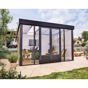 Canopia studio de jardin copenhagen 287 x 351 cm aluminium et wpc noir...Vendu parcdiscount