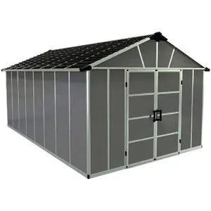 Comparateur de prix : Palram Abri de jardin 11x17.2 pieds gris anthracite avec plancher 705723