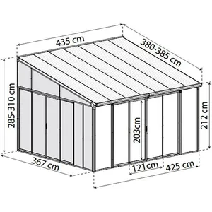 Palram Palram - Pergola Fermée 15.6m² Gris Anthracite - 703991 pas cher