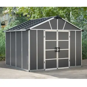 Comparateur de prix : PALRAM Abri de jardin Yukon 7,9 m² - Aluminium et polycarbonate - Gris