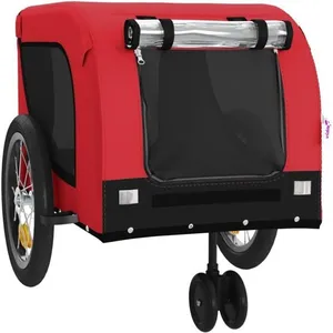 FYDUN Remorque de vélo pour animaux de compagnie rouge et noir 92428Vendu parcdiscount