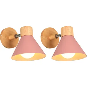 Stoex - 2X) Applique Murale Interieure Rétro Lampe Murale Métal E27 Applique Murale Vintage Pour Salon Chambre Salle De Bain (Rose) pas cher