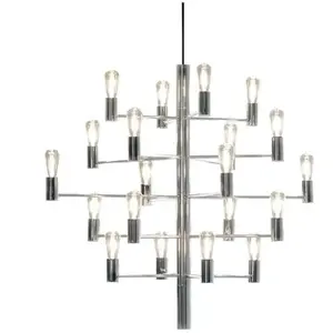 Suspension chandelier 20 ampoules chrome 60cm Manola - Herstal