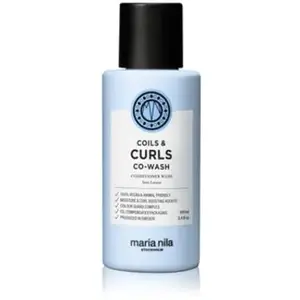 Comparateur de prix : Maria Nila Coils & Curls Co-Wash, 100 ml, Pour Cheveux Bouclés et Ondulés, Huile de Jojoba pour une Hydratation Pendant le Lavage, Beurre de Karité pour une Définition des Boucles, 100% Végan