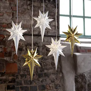 STAR TRADING Étoile Bethléem en métal, blancheVendu parluminaire
