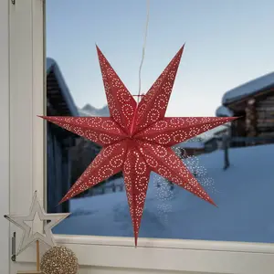 STAR TRADING Étoile en papier Antique rouge pas cher