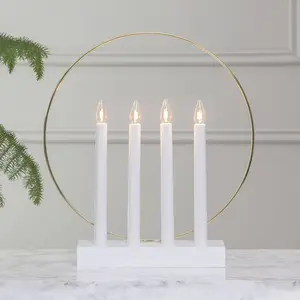 Comparateur de prix : STAR TRADING Lampe déco fenêtre Glossy anneau 4 lampes, blanche