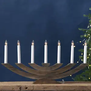 STAR TRADING Lampe déco fenêtre Navida, bois, 7 lampes, bruneVendu parluminaire