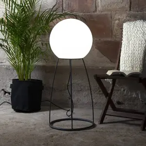 Comparateur de prix : STAR TRADING Lampe de terrasse Mallorca 95 cm noir/blanc plastique/mét...