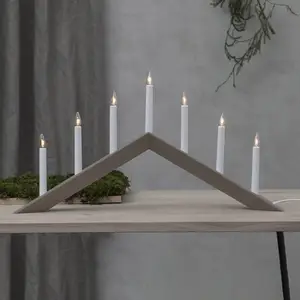 STAR TRADING Chandelier Arrow, plat, 7 flammes, grisVendu parluminaire