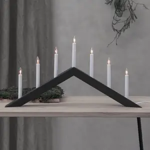 STAR TRADING Chandelier Arrow, plat, 7 flammes, noirVendu parluminaire