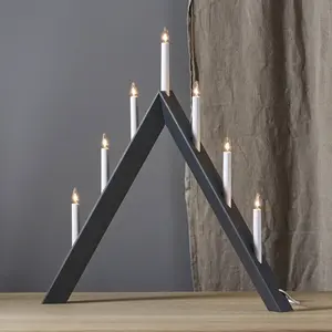 STAR TRADING Chandelier Arrow, pointu, 7 flammes, noirVendu parluminaire