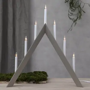 STAR TRADING Chandelier Arrow, pointu, 7 flammes, grisVendu parluminaire