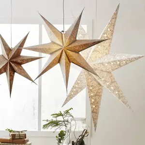 Comparateur de prix : STAR TRADING Étoile papier Decorus sans éclairage blanc/argent
