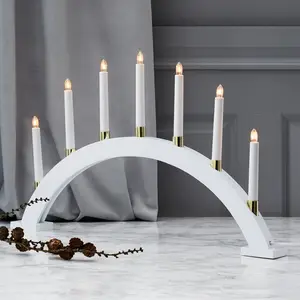 STAR TRADING Arc lumineux Gillian en bois blanc pas cher