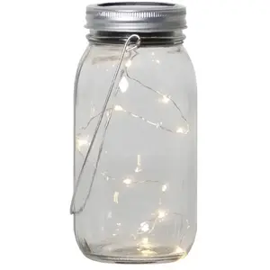 Comparateur de prix : Star Trading Lanterne - Best Season - Jamjar - Verre Transparent - Métal - Solaire H18cm Ø8cm
