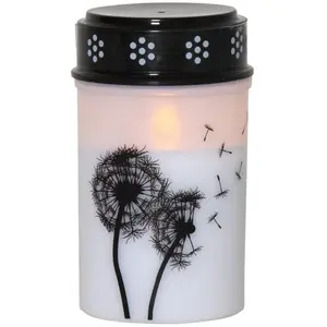 STAR TRADING Lampe funéraire LED Dandelion, 12 cm blanc/noir Plastique PileVendu parluminaire