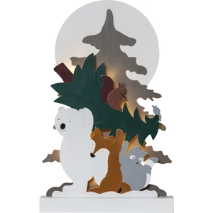 STAR TRADING Lampe LED Forest Friends, ours blanc, raton laveur pas cher