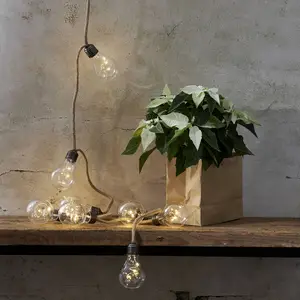 STAR TRADING Guirlande lum. Jutta corde jute à pile 10 ampoules