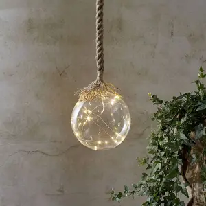 STAR TRADING Lampe décorative LED Jutta, sphère verre Ø 10 cmVendu parluminaire
