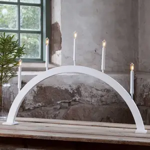 STAR TRADING Lampe déco fenêtre Storm 5 lampes 59 cm blanche pas cher