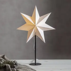 STAR TRADING Étoile sur pied Mixa métal/papier noire/blancheVendu parluminaire