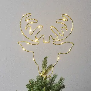 STAR TRADING Pointe de sapin LED Topsy tête de cerf, batterieVendu parluminaire