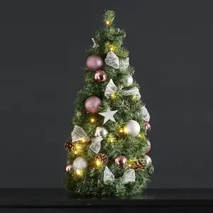Comparateur de prix : STAR TRADING Cône de sapin LED Noël avec déco argentée/rose